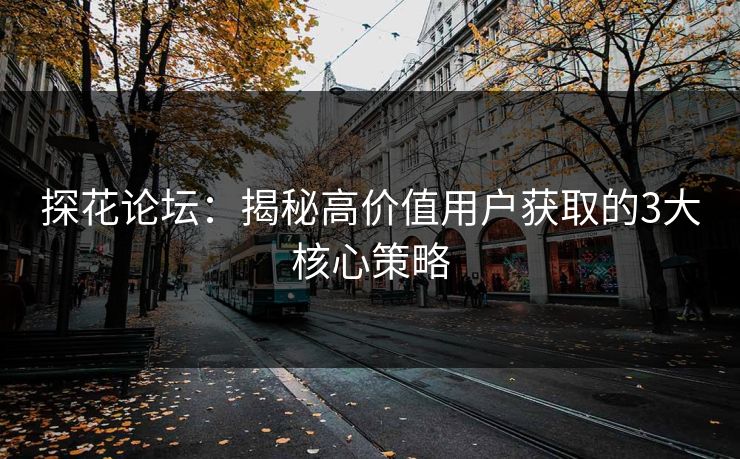 探花论坛：揭秘高价值用户获取的3大核心策略