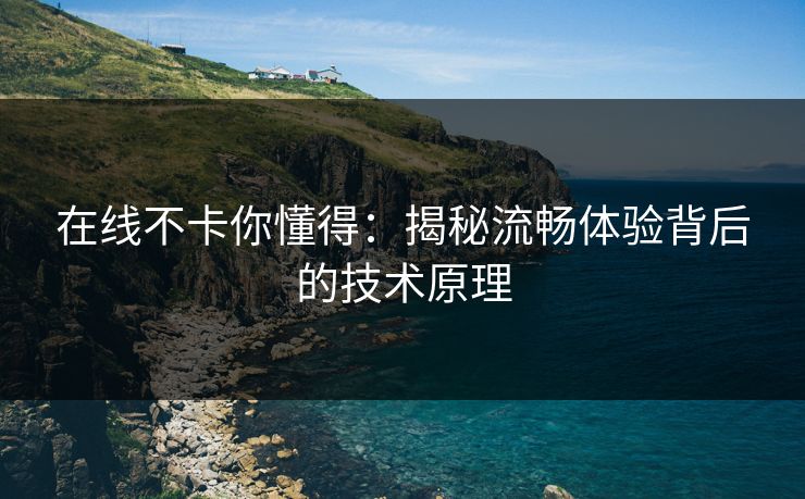 在线不卡你懂得：揭秘流畅体验背后的技术原理  第1张
